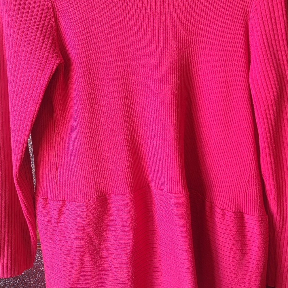 JM Collection Vibrant Red Open Cardigan - Picture 4 of 7